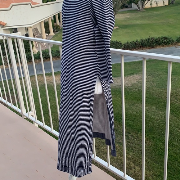 Anthropologie Postmark blue and white strip midi dress large - Picture 8 of 9